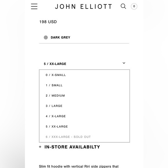 John Elliot grey hoodie HOODED VILLAIN ARCHIVE - Picture 11 of 11